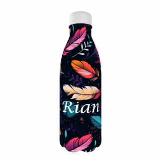 Personalised Water Bottle Feathers Design
