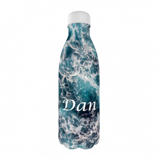Personalised Water Bottle Ocean Foam Design